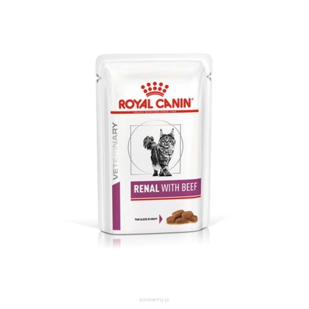 ROYAL CANIN VET Kot Renal z wołowiną cienkie plasterki w sosie 85g - saszetka