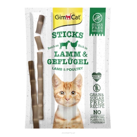 GimCat Kot Sticks kabanosy przysmak dla kota Grain Free z jagnięciną i drobiem 4szt