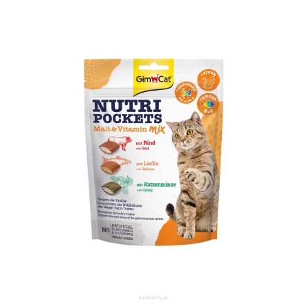 GimCat Kot Nutri Pockets Malt Vitamin Mix przysmak słód i witaminy 150g