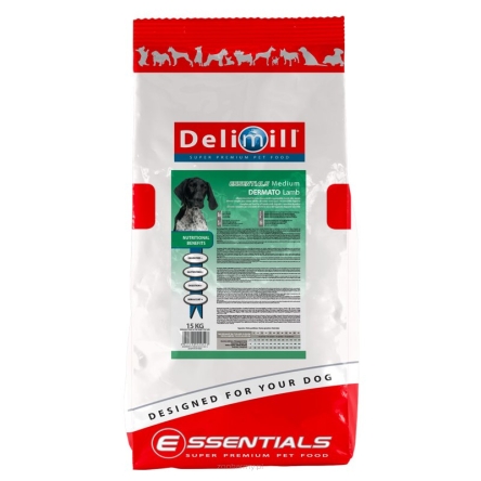 Delimill Pies Essentials DERMATO MEDIUM Lamb 12kg - dawny BIOMILL