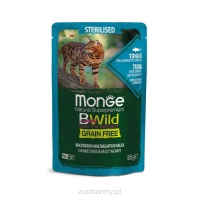MONGE SASZETKA BWILD Cat Grain Free TUŃCZYK z krewetkami i warzywami w sosie 85G kastrowany / sterylizowany