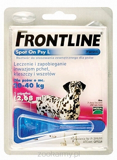 FrontLine  Pies L 20kg - 40kg  1 pipeta - na pchły i kleszcze